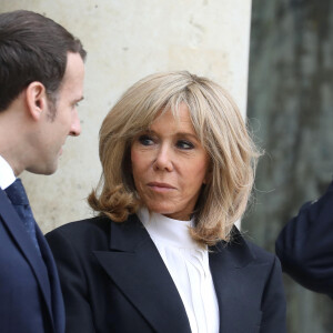 Le président Emmanuel Macron, la première dame Brigitte Macron le 11 mars 2020. © Dominique Jacovides / Bestimage
