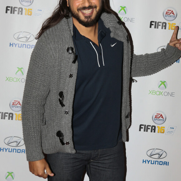 Moundir - Soirée de lancement du jeu vidéo "FIFA 2016" au Faust à Paris, le 21 septembre 2015. 