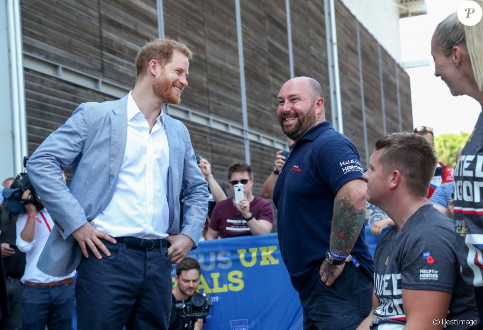 Le prince Harry, duc de Sussex, lors des "Invictus UK Trials" à l'"English Institute of Sport" à Sheffield. Le 25 juillet 2019