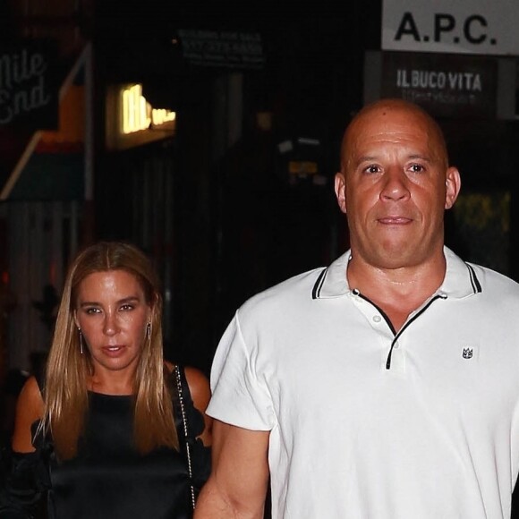 Vin Diesel est allé diner en famille au restaurant Il Buco à New York, le 22 août 2017.