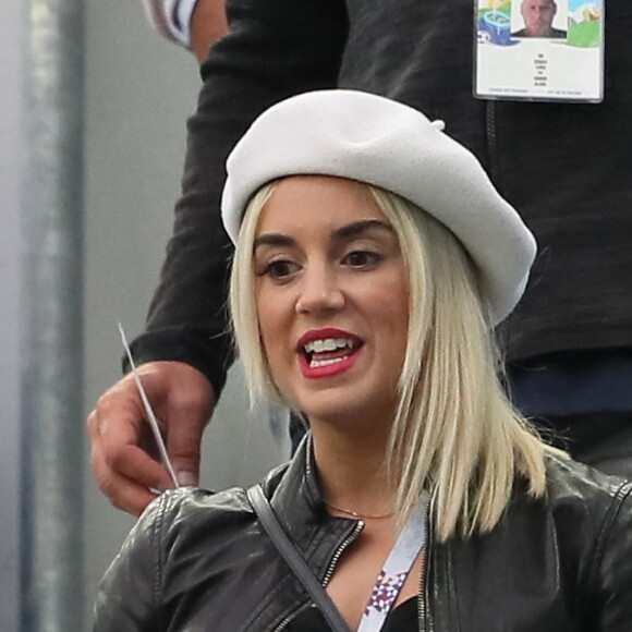 La femme de Antoine Griezmann, Erika Choperena dans les tribunes lors de la demi-finale de la coupe du monde opposant la France à la Belgique à Saint-Pétersbourg le 10 juillet 2018 © Cyril Moreau/Bestimage