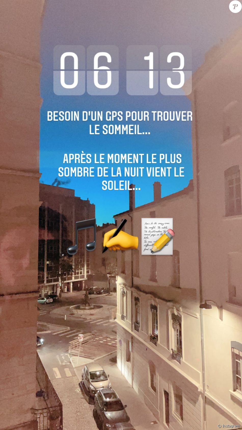 Capture d'écran du compte Instagram de Rayane Bensetti.