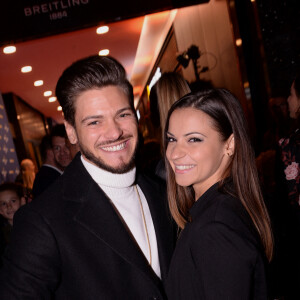 Rayane Bensetti et Denitsa Ikonomova lors de la soirée de réouverture de la boutique "Breitling", située rue de la Paix. Paris. © Rachid Bellak/Bestimage