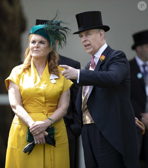 Sarah Ferguson, le prince Andrew, duc d'York - La famille royale d'Angleterre assiste aux courses de chevaux à Ascot le 21 juin 2019. 