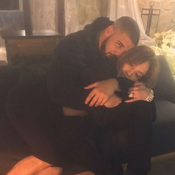 Jennifer Lopez et Drake sur Instagram le 28 décembre 2016.