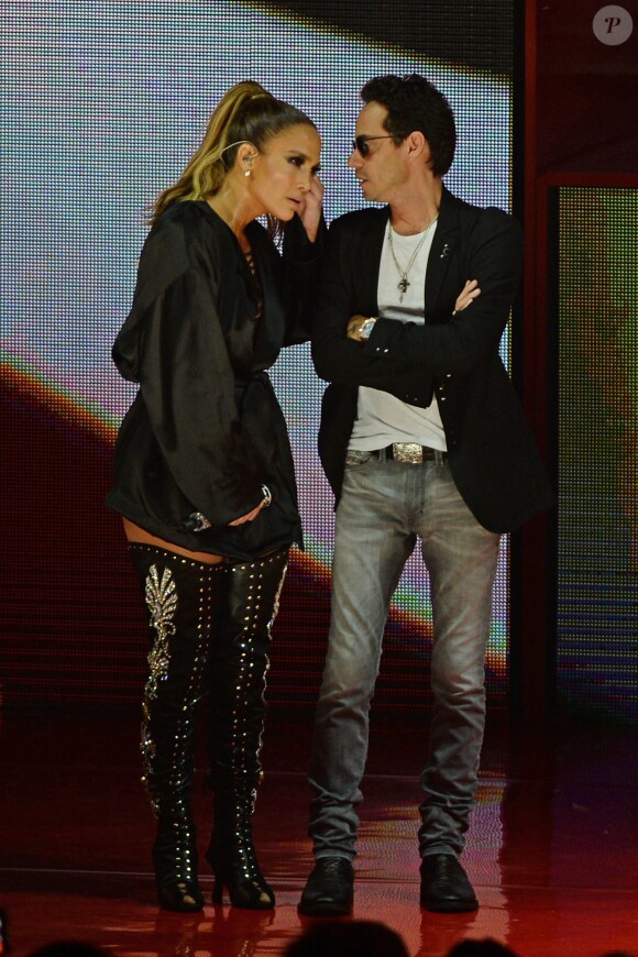 Jennifer Lopez et son ex mari Marc Anthony à Miami le 29 octobre 2016.