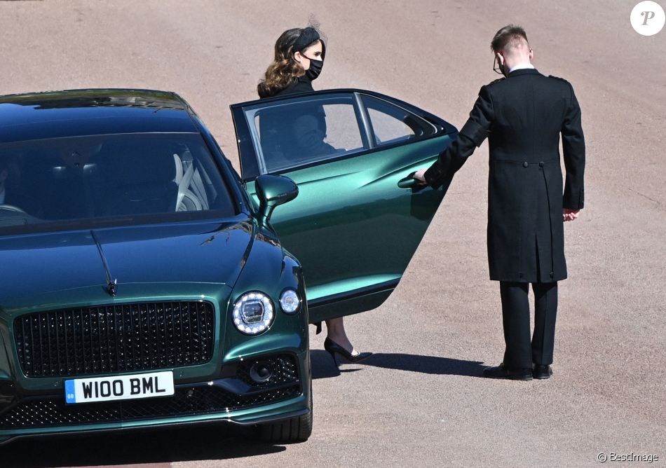 La princesse Eugenie d'York - Arrivées aux funérailles du prince Philip, duc d'Edimbourg à la chapelle Saint-Georges du château de Windsor, le 17 avril 2021.