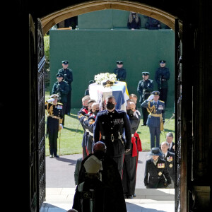 Funérailles du prince Philip, duc d'Edimbourg à la chapelle Saint-Georges du château de Windsor, Royaume Uni, le 17 février 2021.