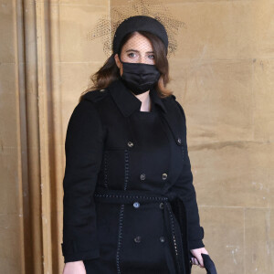 La princesse Eugenie d'York aux funérailles du prince Philip, duc d'Edimbourg à la chapelle Saint-Georges du château de Windsor, le 17 avril 2021.