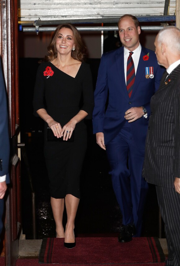 Kate Catherine Middleton, duchesse de Cambridge et le prince William, duc de Cambridge - La famille royale d'Angleterre au Royal Albert Hall pour le concert commémoratif "Royal British Legion Festival of Remembrance" à Londres. Le 10 novembre 2018