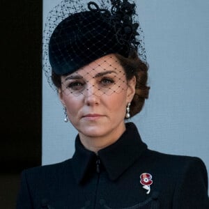 Catherine (Kate) Middleton, duchesse de Cambridge (avec son chapeau Philip Treacy) - La famille royale d'Angleterre lors du National Service of Remembrance à Londres le 10 novembre 2019.