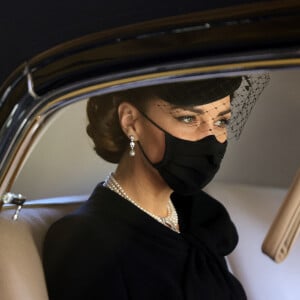 Kate Middleton aux funérailles du prince Philip, duc d'Edimbourg à la chapelle Saint-Georges du château de Windsor.