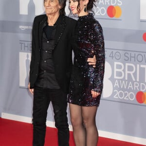 Ronnie Wood avec sa femme Sally Humphreys - Cérémonie des "Brit Awards 2020" à l'O2 Arena à Londres, le 18 février 2020.
