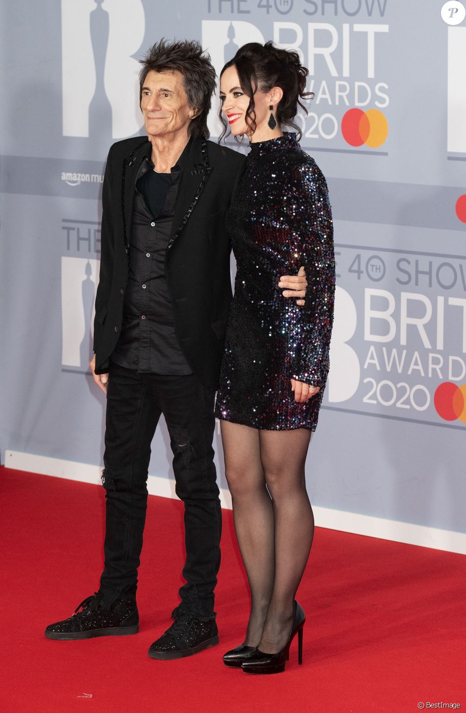 Ronnie Wood avec sa femme Sally Humphreys - Cérémonie des Brit Awards