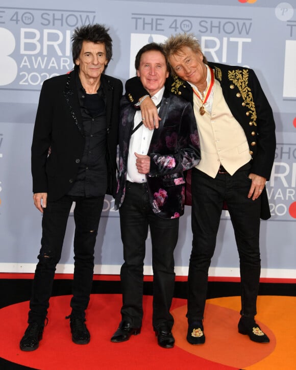 Ronnie Wood, Kenney Jones, Rod Stewart - Cérémonie des "Brit Awards 2020" à l'O2 Arena à Londres, le 18 février 2020.