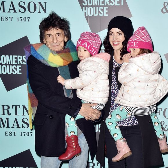 Ronnie Wood, Sally Wood, Gracie Jane Wood, Alice Rose Wood - Les célébrités assistent à la soirée d'ouverture de la patinoire de Noël à Somerset House à Londres, le 12 novembre 2019.