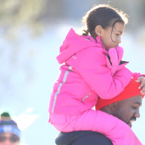 Exclusif - Kanye West et sa fille North à Aspen, Colorado, Etats-Unis, le 30 décembre 2018.