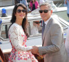 George Clooney et sa femme Amal Clooney quittent l'hôtel Aman après leur mariage civil à Venise. Le 28 septembre 2014.