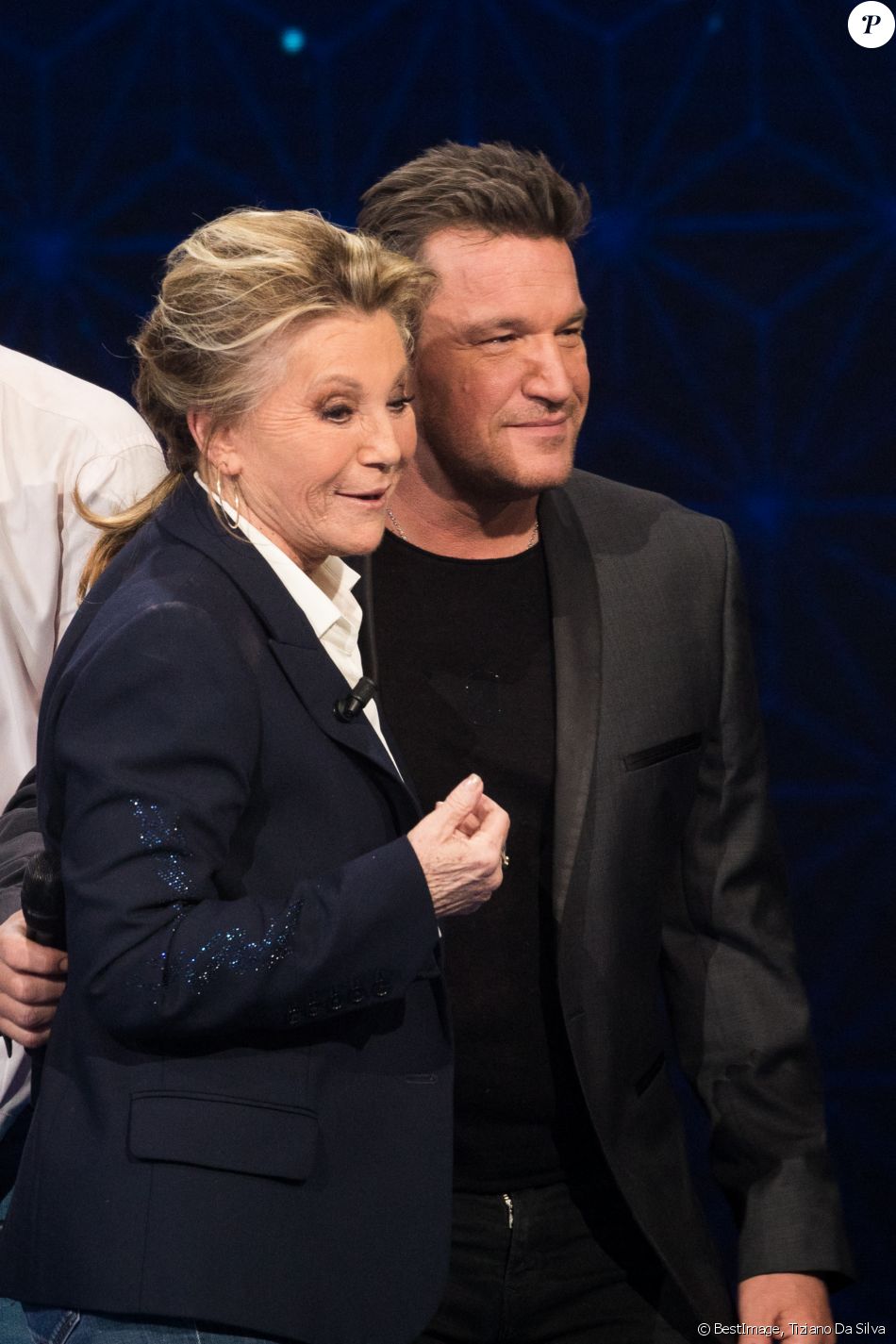 Exclusif - Sheila et Benjamin Castaldi - Enregistrement de l'émission "La Boîte à secrets 4" à Paris. Le 23 janvier 2020. © Tiziano Da Silva / Bestimage