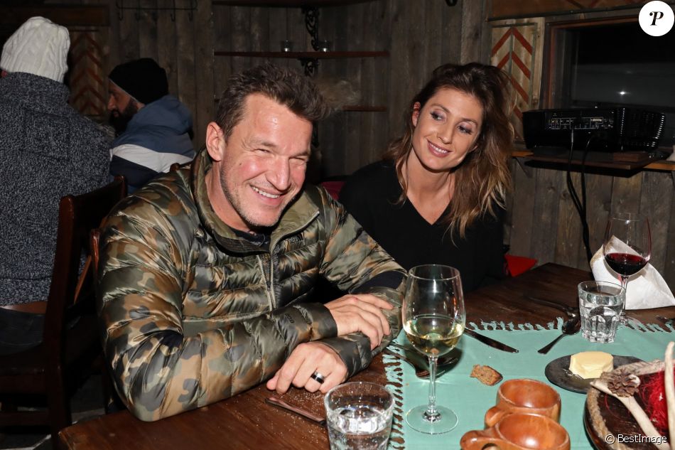 Exclusif - Benjamin Castaldi, Caroline Ithurbide au restaurant du Chamane à Köngäs, Finlande, le 30 novembre 2018. © Sébastien Valiela/Bestimage