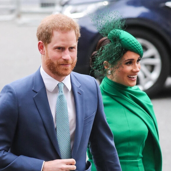 Le prince Harry, duc de Sussex, et Meghan Markle, duchesse de Sussex - La famille royale d'Angleterre à la sortie de la cérémonie du Commonwealth en l'abbaye de Westminster à Londres.