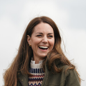 Kate Middleton, duchesse de Cambridge, visite la ferme du manoir à Little Stainton, Royaume Uni, le 27 avril 2021.