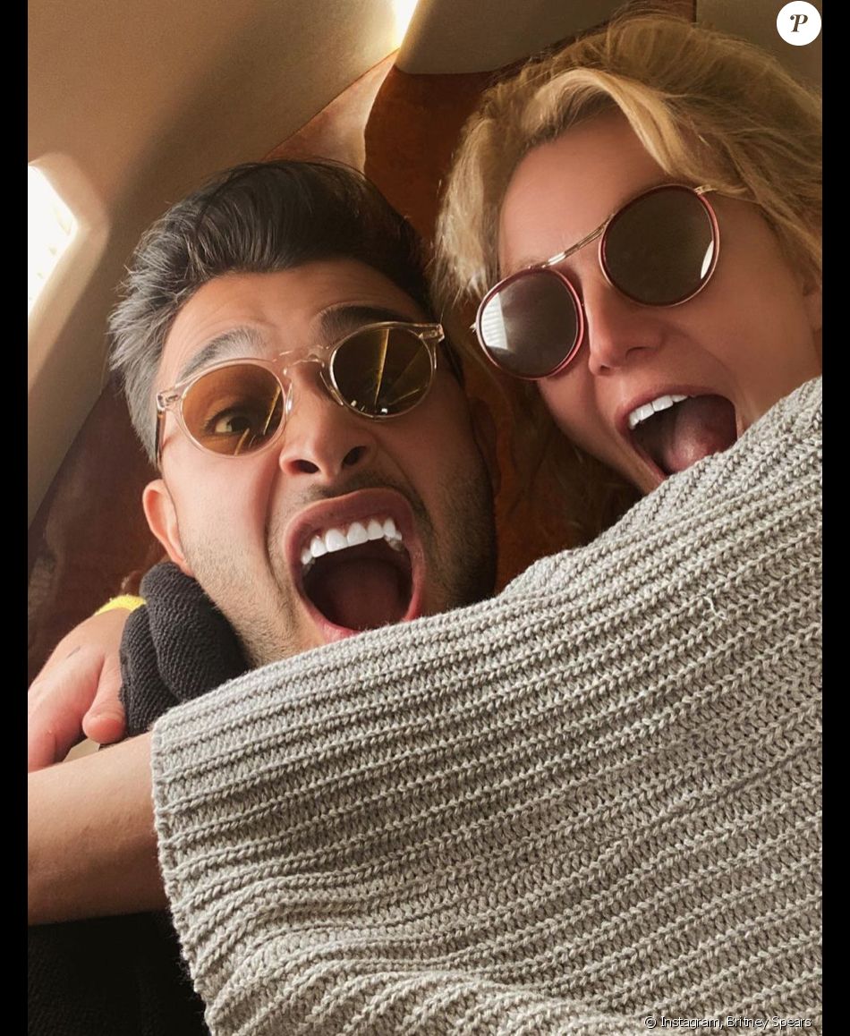Britney Spears et son compagnon Sam Asghari. Février 2021.