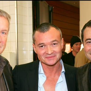 Yves Rénier, Franck Boclet et Bernard Montiel au défilé Smalto pour la collection Automne-Hiver 2007-2008
