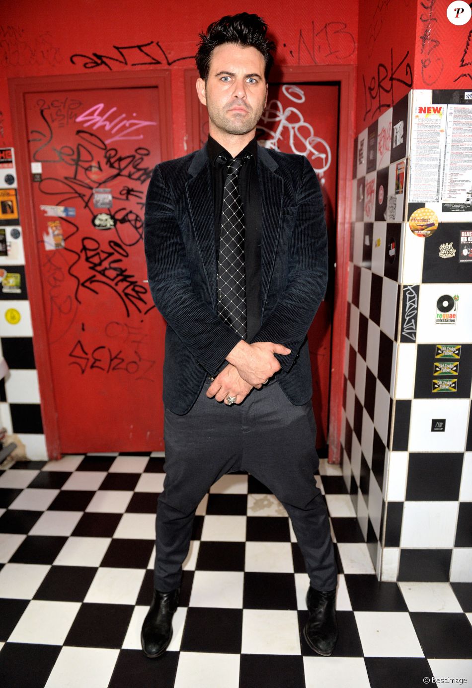 Exclusif - Manu Lanvin pose lors d'une interview au New Morning à Paris, le 10 octobre 2014 avant son concert.