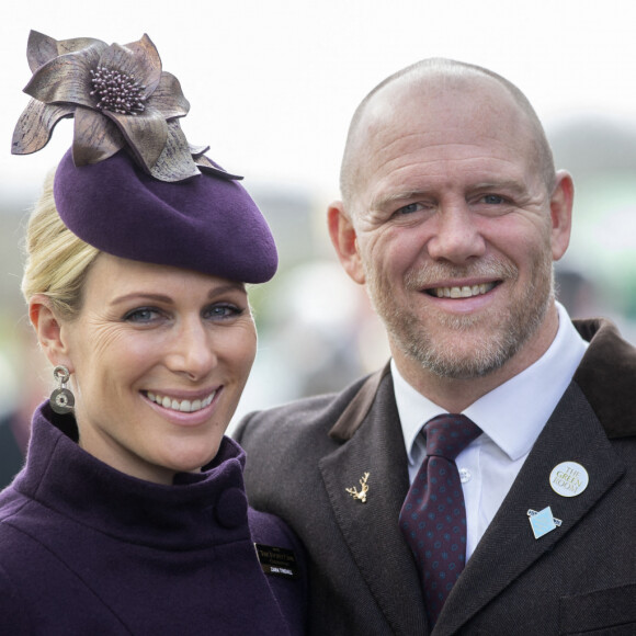 Zara Phillips (Zara Tindall) et son mari Mike Tindall - Arrivées au Festival Cheltenham - Jour quatre, le 13 mars 2020.