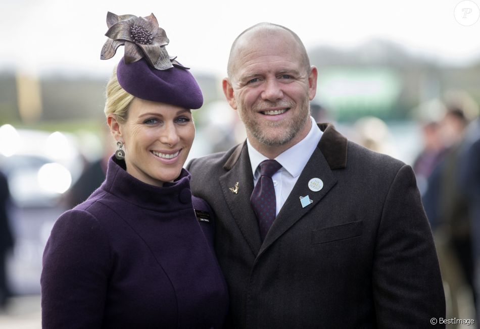 Zara Phillips (Zara Tindall) et son mari Mike Tindall - Arrivées au Festival Cheltenham - Jour quatre, le 13 mars 2020.