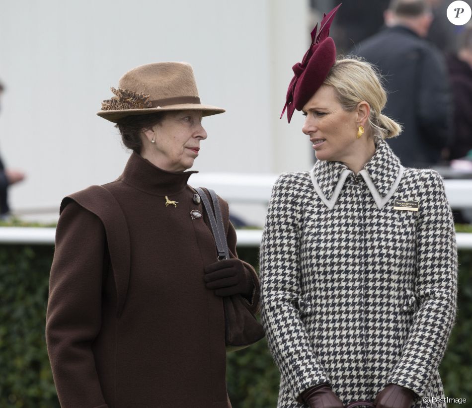 La princesse Anne d'Angleterre, Zara Tindall - La famille royale lors des courses de chevaux du festival de Cheltenham le 11 mars 2020.