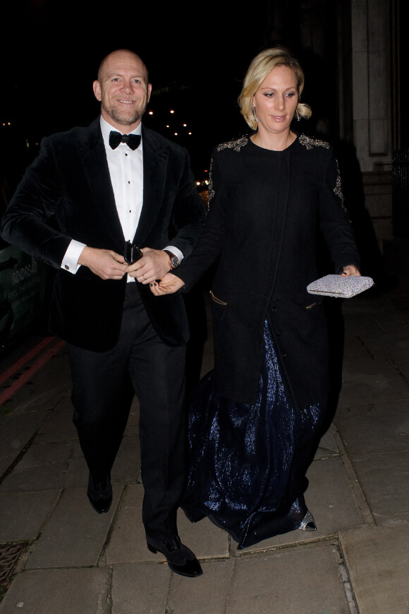 Zara Phillips (Zara Tindall) et son mari Mike Tindall - Arrivée des people à la soirée "Emeralds & Ivy Ball" à Londres, le 14 décembre 2019.