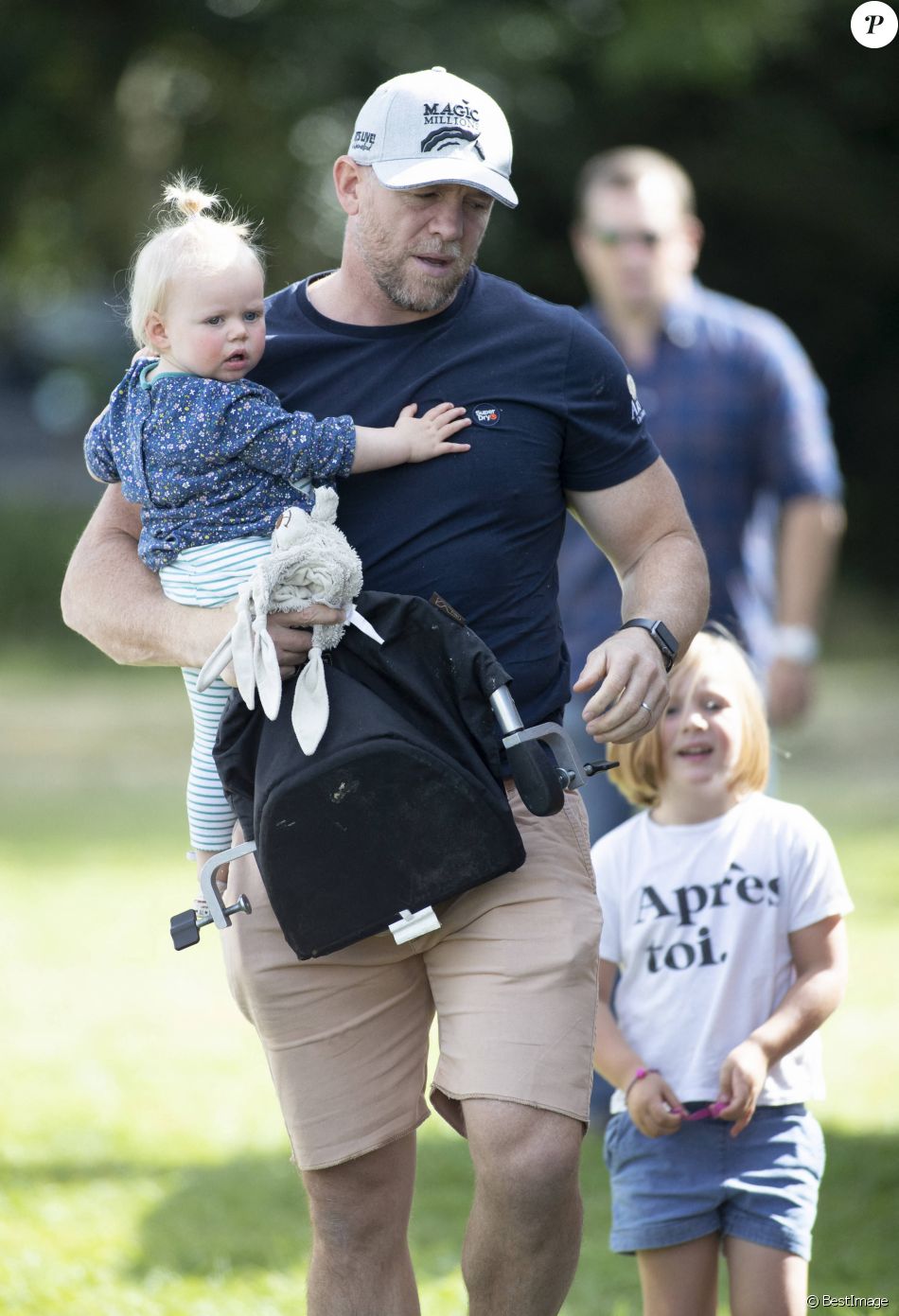 Lena Elizabeth Tindall, Mia Grace Tindall, Mike Tindall - Zara Tindall participe à la compétition hippique "Whatley Manor Horse Trials" à Gatcombe Park, sous le regard de sa famille, le 15 septembre 2019.