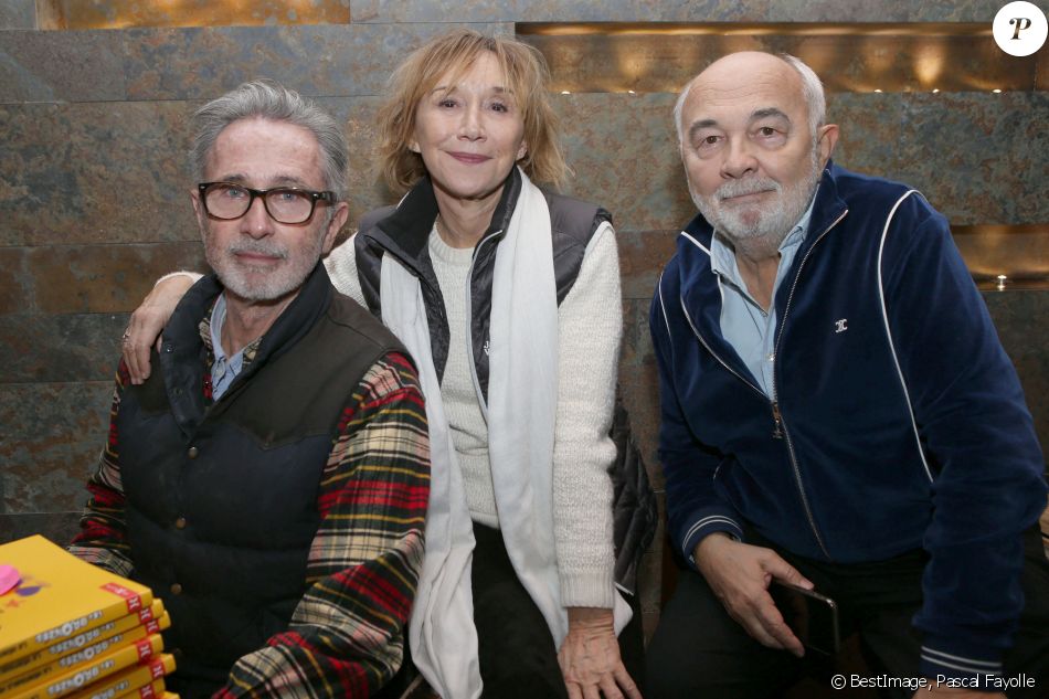 Thierry Lhermitte, Marie-Anne Chazel et Gérard Jugnot à Val d'Isère. © Pascal Fayolle / Bestimage.