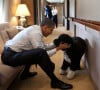Barack Obama et son chien Bo à bord d'Air Force One en 2011.