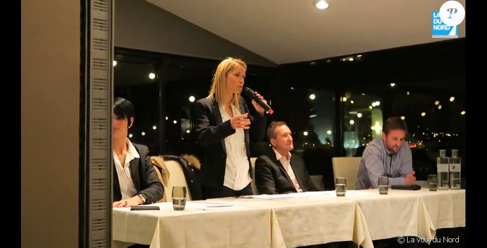 Tiphaine Auzière, belle-fille d'Emmanuel Macron, lors d'une réunion publique de son comité de soutien au mouvement "En marche" de l'époux de sa mère, Brigitte Macron. Au Touquet, le 25 novembre 2016.