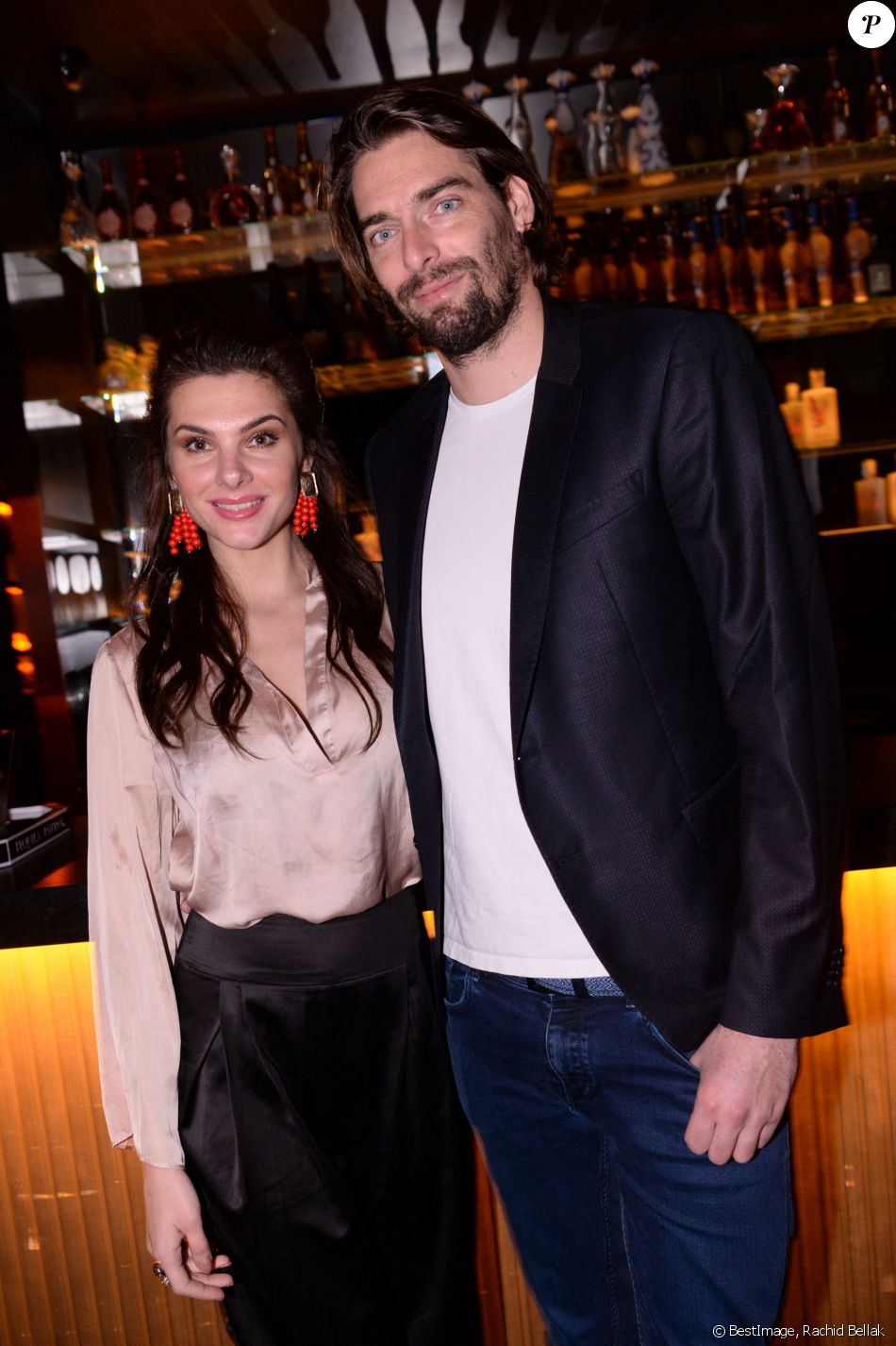 Exclusif - Camille Lacourt et sa compagne Alice Detollenaere (Miss Bourgogne 2010) - Soirée de lancement de "Chez Blue" au club "Boum Boum" situé dans le prestigieux 8eme arrondissement de Paris le 30 janvier 2020. © Rachid Bellak/Bestimage