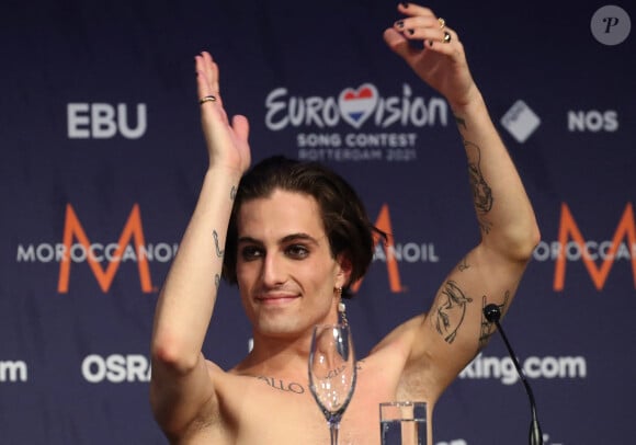 L'Italie remporte le concours musical Eurovision 2021 grâce à la performance puissante des rockeurs du groupe Måneskin à Rotterdam. Le 22 mai 2021.