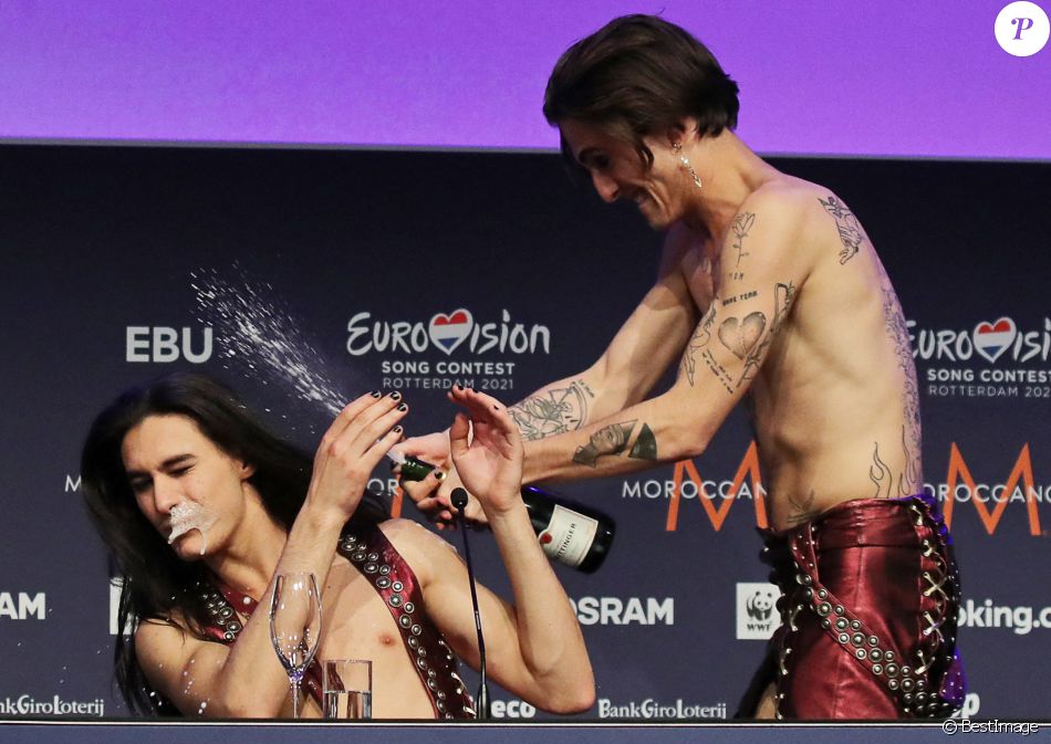L'Italie remporte le concours musical Eurovision 2021 grâce à la performance du groupe Måneskin. Rotterdam. Le 22 mai 2021.