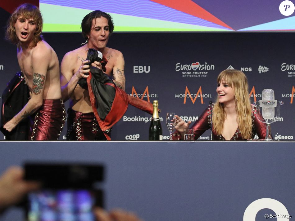 L'Italie remporte le concours musical Eurovision 2021 grâce à la performance du groupe Måneskin. Rotterdam. Le 22 mai 2021.