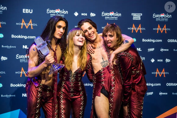 L'Italie remporte le concours musical Eurovision 2021 grâce à la performance du groupe Måneskin. Rotterdam. Le 22 mai 2021.