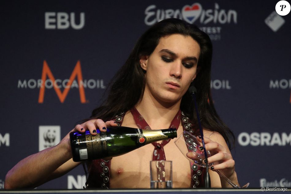 L'Italie remporte le concours musical Eurovision 2021 grâce à la performance du groupe Måneskin. Rotterdam. Le 22 mai 2021.