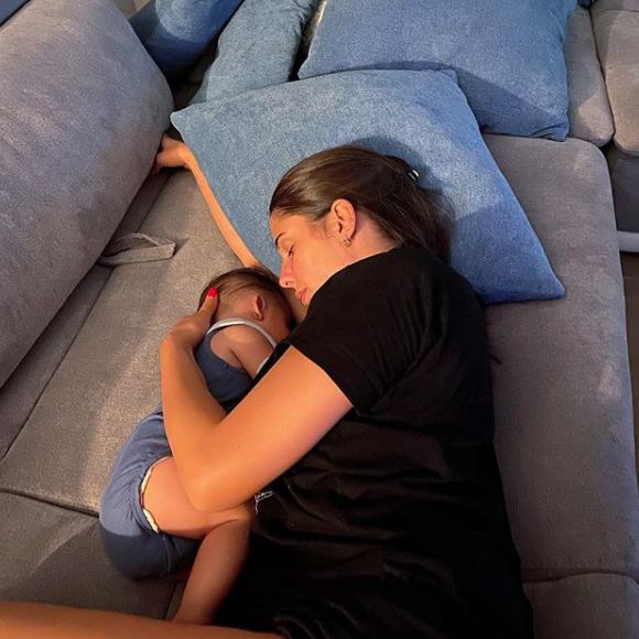 Coralie Porrovecchio dévoile une photo de son fils Leeroy, né le 23 mai 2020. Septembre 2020.