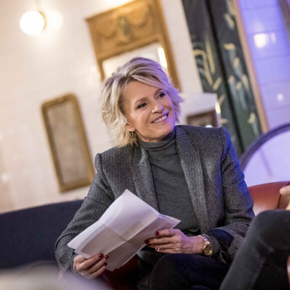 Exclusif - Patrick Bruel et Sophie Davant - Enregistrement de l'émission "La Lettre", à La Plaine-Saint-Denis à Paris. Le 5 décembre 2020. © Cyril Moreau / Bestimage