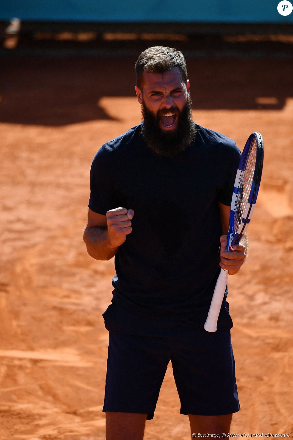 Le français Benoît Paire s'offre le géorgien N.Basilashvili, 6-4, 7-5, au premier tour du Masters 1000 de Madrid, Espagne, le 4 mai 2021. © Antoine Couvercelle/Panoramic/Bestimage