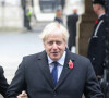 Le premier ministre Boris Johnson et sa compagne Carrie Symonds à la cérémonie du souvenir au cénotaphe, à Whitehall, Londres le 8 novembre 2020.