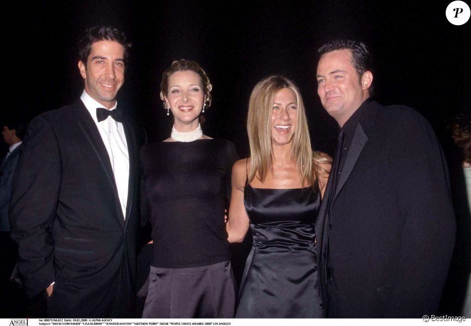 Lisa Kudrow, Jennifer Aniston, Matthew Perry et David Schwimmer aux People Choice Awards à Los Angeles 2000.