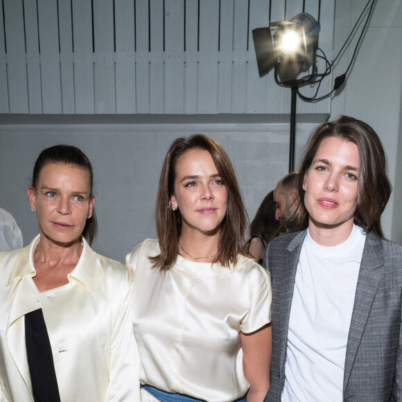 La princesse Stéphanie de Monaco, Pauline Ducruet, Charlotte Casiraghi-Rassam - Défilé Alter Designs mode homme printemps-été 2020, le premier défilé de Pauline Ducruet dans le cadre de la Fashion Week de Paris à la Cartonnerie à Paris le 18 juin 2019. © Cyril Moreau/Bestimage