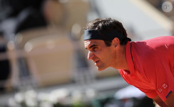 Roger Federer lors des internationaux de tennis de Roland Garros à Paris le 31 mai 2021. Roger Federer a battu Denis Istomin © Dominique Jacovides / Bestimage 